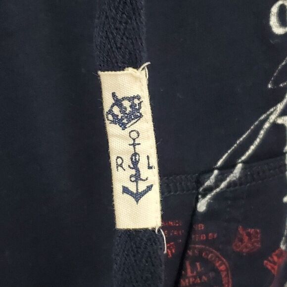 Ralph Lauren Jeans Hoodie Petite Small P/S Nautical Pullover Sweatshirt Pocket - Picture 3 of 7